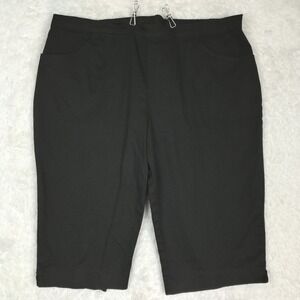 JMS Just My Size Womens Shorts Bermuda Black Pull On Plus 3X